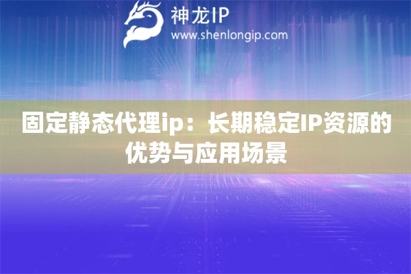 固定靜態(tài)代理ip：長(zhǎng)期穩(wěn)定IP資源的優(yōu)勢(shì)與應(yīng)用場(chǎng)景