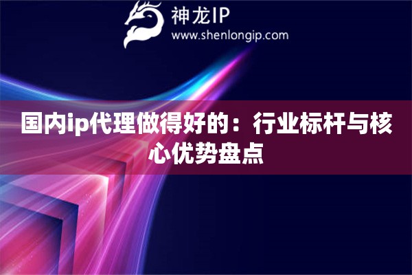 國(guó)內(nèi)ip代理做得好的：行業(yè)標(biāo)桿與核心優(yōu)勢(shì)盤(pán)點(diǎn)