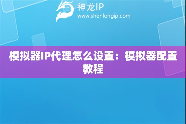 模擬器IP代理怎么設(shè)置：模擬器配置教程