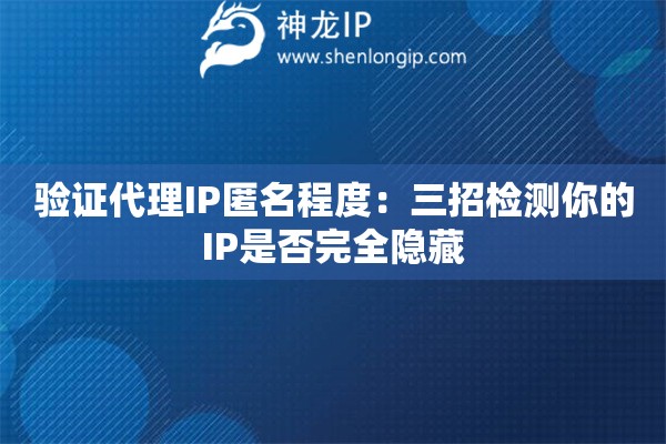 驗(yàn)證代理IP匿名程度：三招檢測你的IP是否完全隱藏