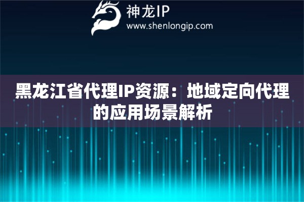 黑龍江省代理IP資源：地域定向代理的應(yīng)用場景解析