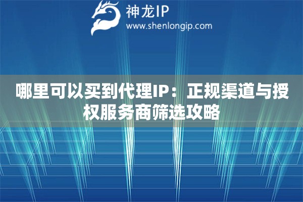哪里可以買到代理IP：正規(guī)渠道與授權(quán)服務(wù)商篩選攻略