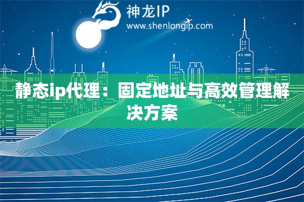詳細(xì)閱讀:靜態(tài)ip代理:固定地址與高效管理解決方案 靜態(tài)ip代理:固定地址與高效管理解決方案