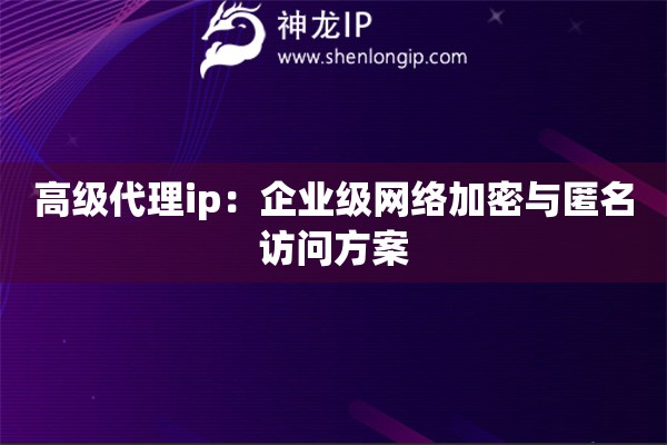 詳細閱讀:高級代理ip:企業(yè)級網(wǎng)絡(luò)加密與匿名訪問方案 高級代理ip:企業(yè)級網(wǎng)絡(luò)加密與匿名訪問方案