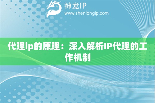 詳細閱讀:代理ip的原理:深入解析IP代理的工作機制 代理ip的原理:深入解析IP代理的工作機制