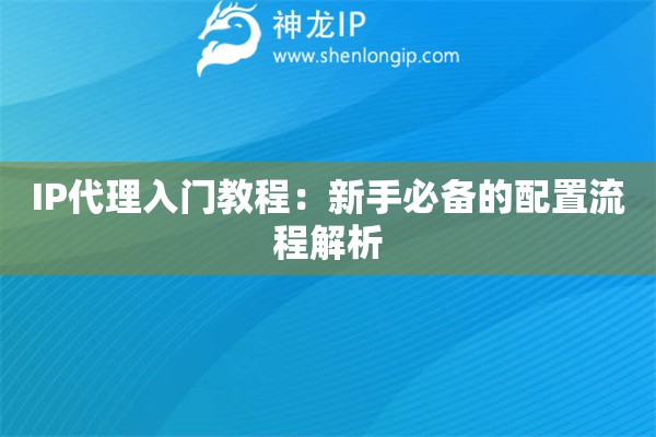 詳細(xì)閱讀:IP代理入門(mén)教程:新手必備的配置流程解析 IP代理入門(mén)教程:新手必備的配置流程解析