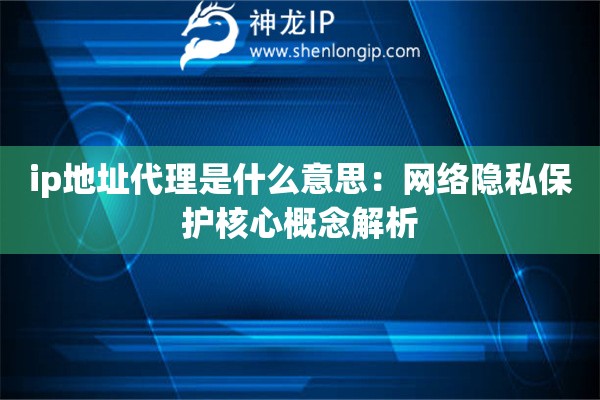 ip地址代理是什么意思：網(wǎng)絡(luò)隱私保護(hù)核心概念解析