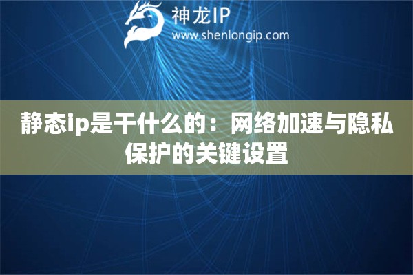靜態(tài)ip是干什么的：網(wǎng)絡(luò)加速與隱私保護(hù)的關(guān)鍵設(shè)置