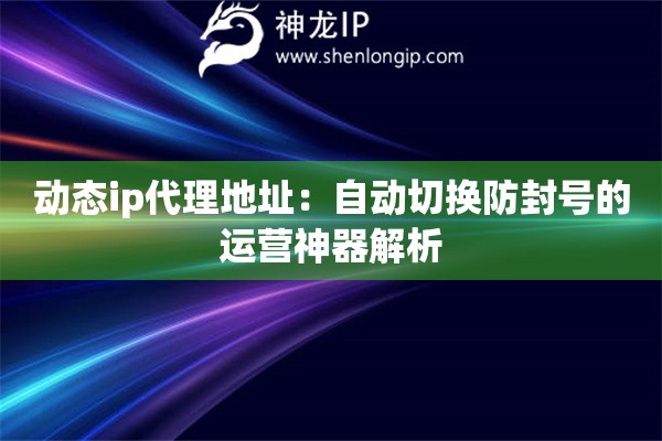 詳細(xì)閱讀:動(dòng)態(tài)ip代理地址:自動(dòng)切換防封號(hào)的運(yùn)營(yíng)神器解析 動(dòng)態(tài)ip代理地址:自動(dòng)切換防封號(hào)的運(yùn)營(yíng)神器解析
