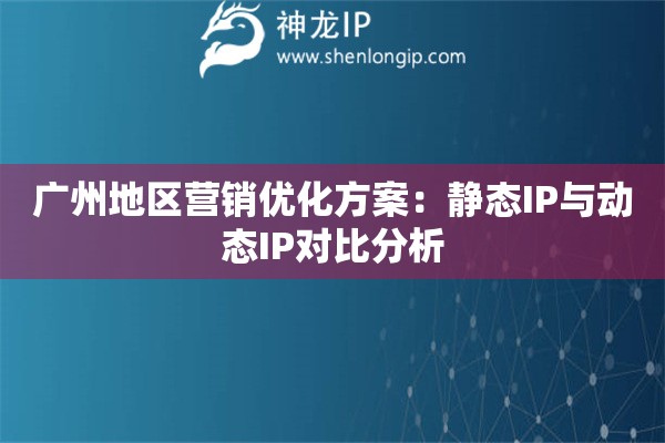 廣州地區(qū)營銷優(yōu)化方案：靜態(tài)IP與動態(tài)IP對比分析