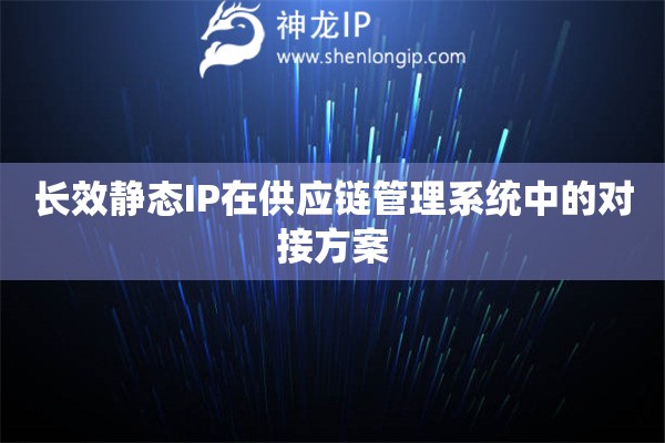 長(zhǎng)效靜態(tài)IP在供應(yīng)鏈管理系統(tǒng)中的對(duì)接方案