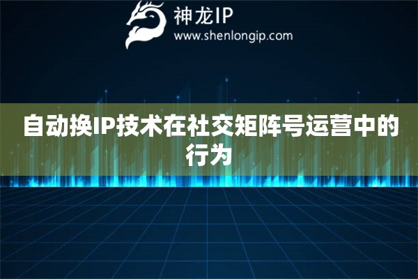 自動(dòng)換IP技術(shù)在社交矩陣號(hào)運(yùn)營(yíng)中的行為