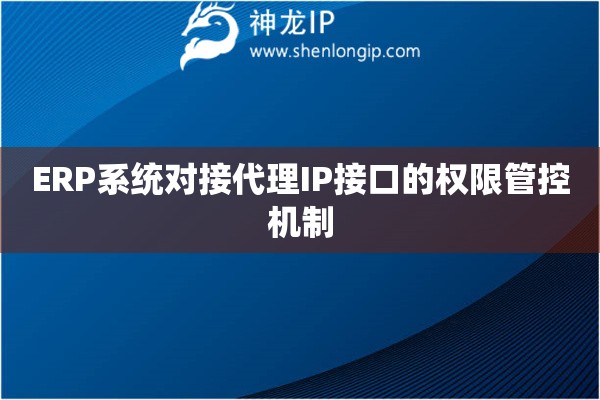 ERP系統(tǒng)對(duì)接代理IP接口的權(quán)限管控機(jī)制