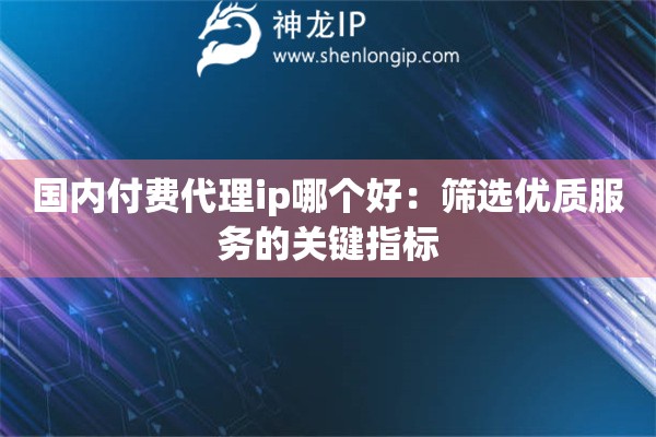 詳細(xì)閱讀:國(guó)內(nèi)付費(fèi)代理ip哪個(gè)好:篩選優(yōu)質(zhì)服務(wù)的關(guān)鍵指標(biāo) 國(guó)內(nèi)付費(fèi)代理ip哪個(gè)好:篩選優(yōu)質(zhì)服務(wù)的關(guān)鍵指標(biāo)