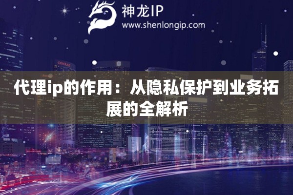 代理ip的作用：從隱私保護(hù)到業(yè)務(wù)拓展的全解析