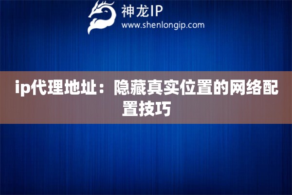 ip代理地址：隱藏真實(shí)位置的網(wǎng)絡(luò)配置技巧