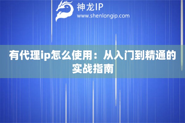 有代理ip怎么使用：從入門到精通的實(shí)戰(zhàn)指南