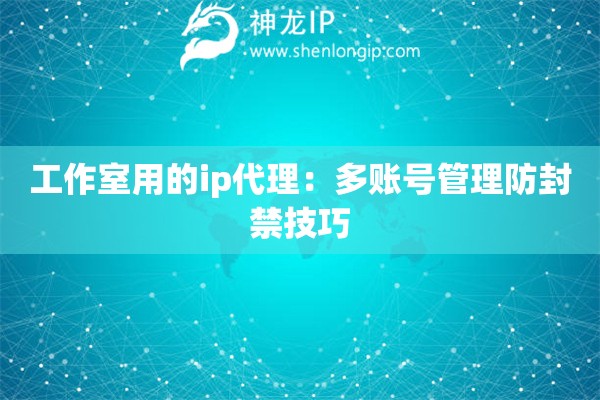 工作室用的ip代理：多賬號(hào)管理防封禁技巧