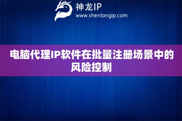 電腦代理IP軟件在批量注冊(cè)場(chǎng)景中的風(fēng)險(xiǎn)控制