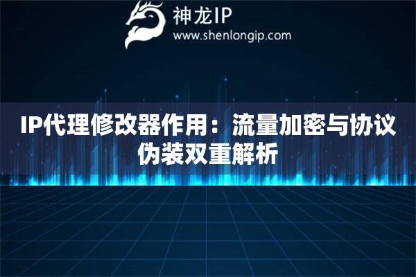 詳細(xì)閱讀:IP代理修改器作用:流量加密與協(xié)議偽裝雙重解析 IP代理修改器作用:流量加密與協(xié)議偽裝雙重解析