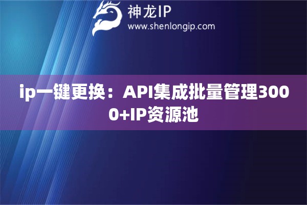 ip一鍵更換：API集成批量管理3000+IP資源池