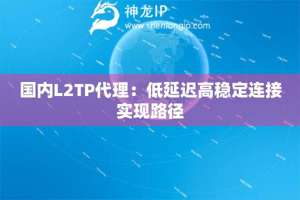 國內(nèi)L2TP代理：低延遲高穩(wěn)定連接實現(xiàn)路徑