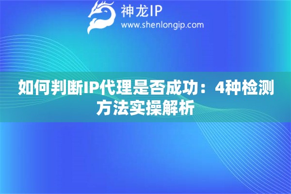 如何判斷IP代理是否成功：4種檢測(cè)方法實(shí)操解析