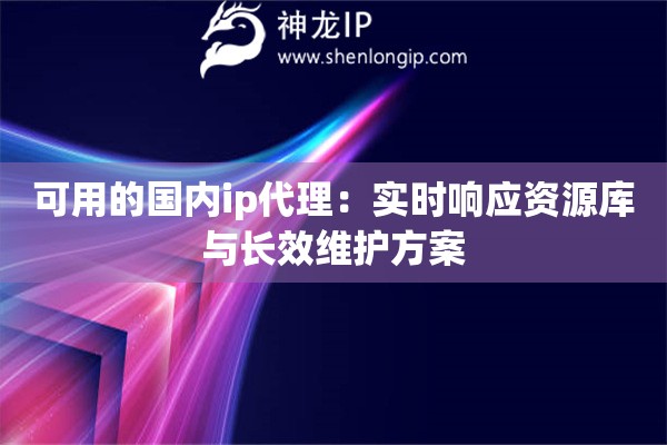 可用的國內(nèi)ip代理：實時響應資源庫與長效維護方案
