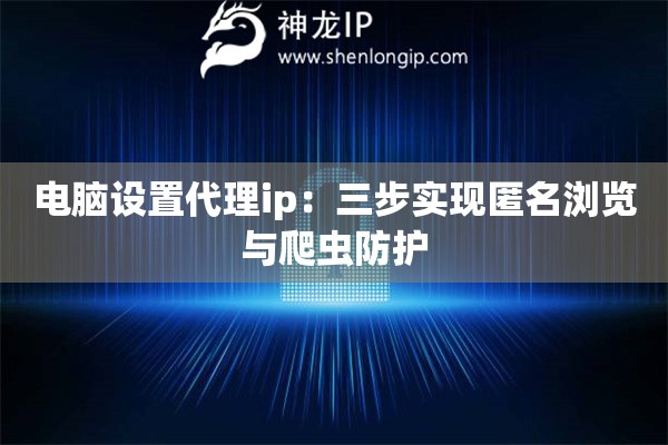 電腦設置代理ip：三步實現(xiàn)匿名瀏覽與爬蟲防護