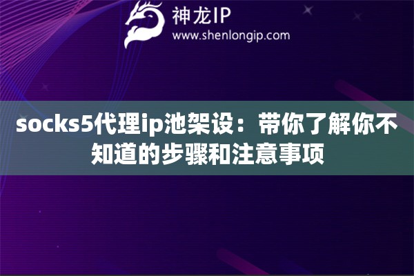 socks5代理ip池架設(shè)：帶你了解你不知道的步驟和注意事項
