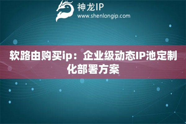 詳細(xì)閱讀:軟路由購買ip:企業(yè)級動態(tài)IP池定制化部署方案 軟路由購買ip:企業(yè)級動態(tài)IP池定制化部署方案