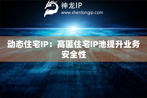動態(tài)住宅IP：高匿住宅IP池提升業(yè)務(wù)安全性