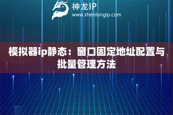 模擬器ip靜態(tài)：窗口固定地址配置與批量管理方法
