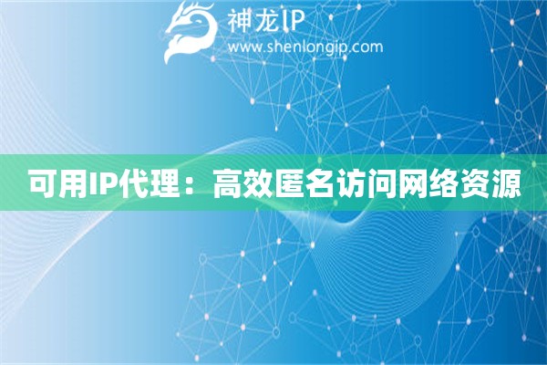 可用IP代理：高效匿名訪問網(wǎng)絡(luò)資源