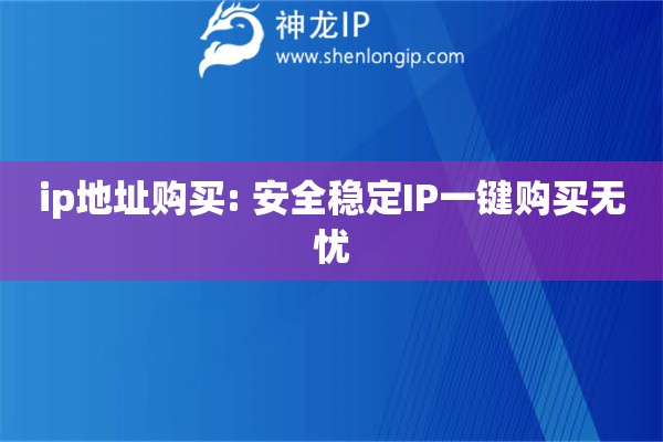 ip地址購買: 安全穩(wěn)定IP一鍵購買無憂