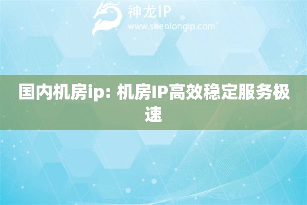 國內(nèi)機(jī)房ip: 機(jī)房IP高效穩(wěn)定服務(wù)極速