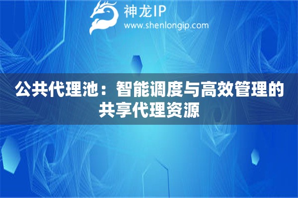 公共代理池：智能調(diào)度與高效管理的共享代理資源