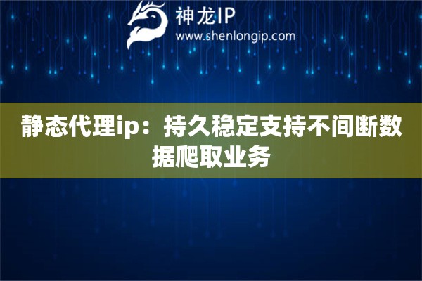 靜態(tài)代理ip：持久穩(wěn)定支持不間斷數(shù)據(jù)爬取業(yè)務(wù)