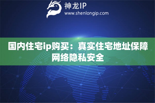 國(guó)內(nèi)住宅ip購(gòu)買：真實(shí)住宅地址保障網(wǎng)絡(luò)隱私安全