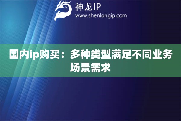國(guó)內(nèi)ip購(gòu)買：多種類型滿足不同業(yè)務(wù)場(chǎng)景需求