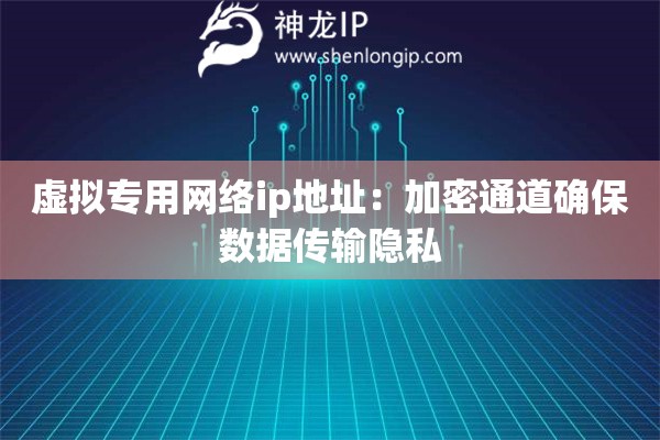 虛擬專用網絡ip地址：加密通道確保數據傳輸隱私