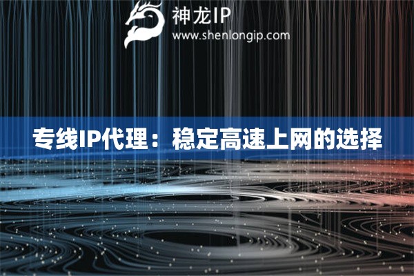 專線IP代理：穩(wěn)定高速上網(wǎng)的選擇