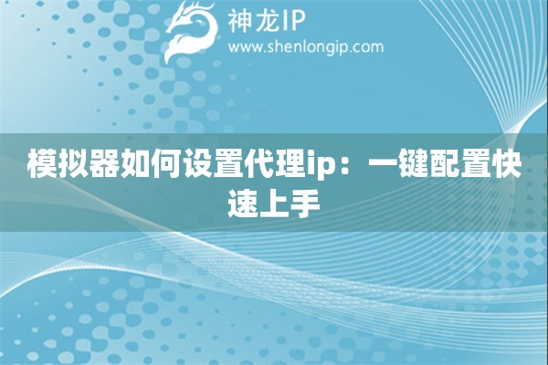 模擬器如何設(shè)置代理ip：一鍵配置快速上手