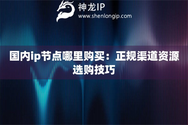 國(guó)內(nèi)ip節(jié)點(diǎn)哪里購(gòu)買：正規(guī)渠道資源選購(gòu)技巧