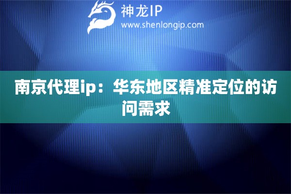 南京代理ip：華東地區(qū)精準(zhǔn)定位的訪問需求