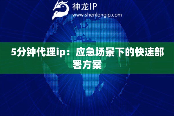 5分鐘代理ip：應(yīng)急場景下的快速部署方案