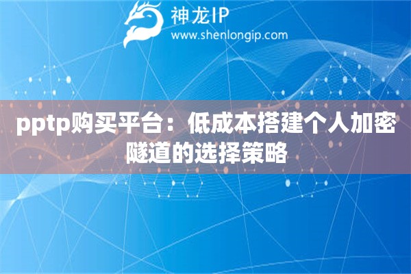 pptp購買平臺：低成本搭建個人加密隧道的選擇策略