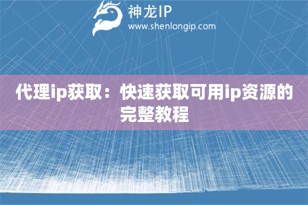 代理ip獲?。嚎焖佾@取可用ip資源的完整教程