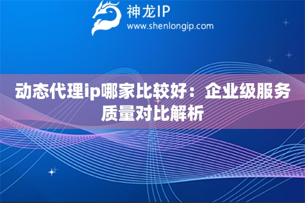動態(tài)代理ip哪家比較好：企業(yè)級服務(wù)質(zhì)量對比解析