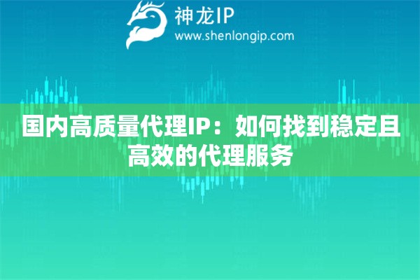 國內(nèi)高質(zhì)量代理IP：如何找到穩(wěn)定且高效的代理服務(wù)